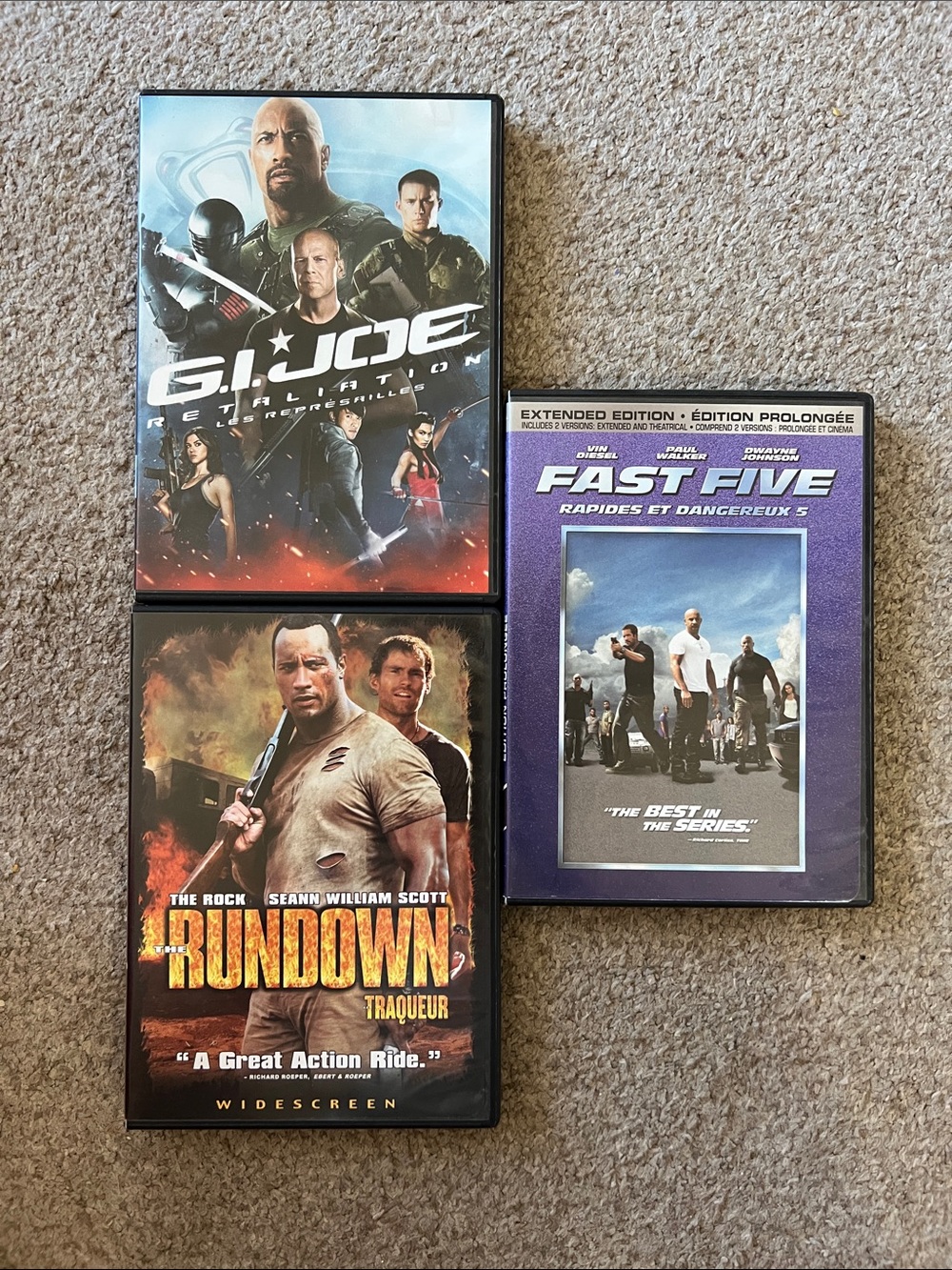 Dwayne Johnson Action Movie DVD Set of x3 Movies